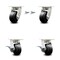 Service Caster 4 Inch Kingpinless Rubber on Steel Wheel Caster Swivel Locks 2 Brakes SCC, 2PK SCC-KP30S420-RSR-BSL-2-SLB-2 - alternate 1